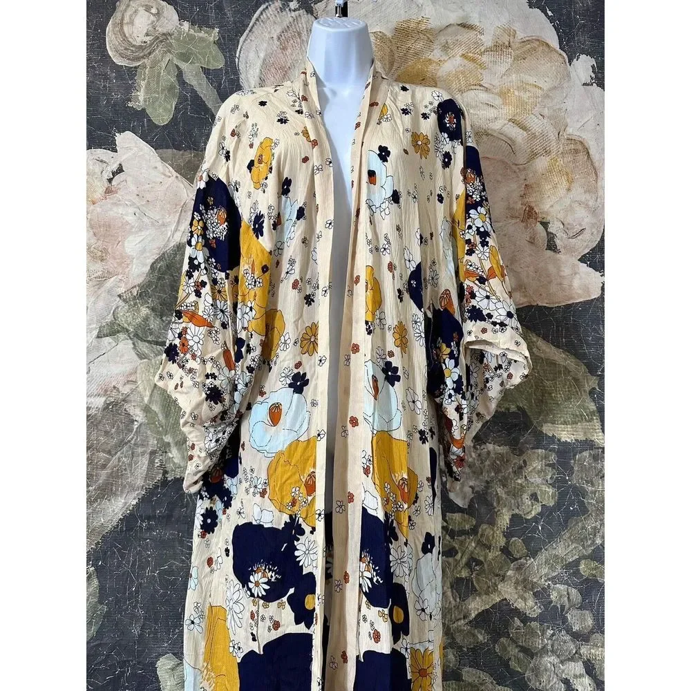 New Free People Hidden Hills Maxi Kimono One Size_6
